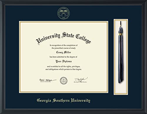 Georgia Southern University - Officially Licensed - Gold Embossed Tassel Diploma Frame - Document Size 15" x 12"