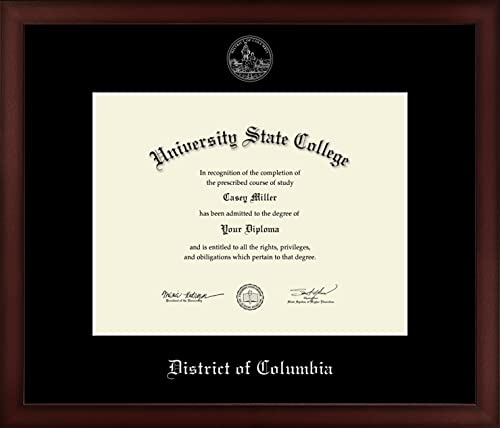 District of Columbia - Officially Licensed - Silver Embossed Official Seal Document Frame - Certificate Size 11" x 8.5"