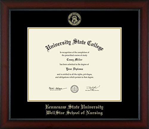 Kennesaw State University WellStar School of Nursing - Officially Licensed - Gold Embossed Diploma Frame - Document Size 14" x 11"