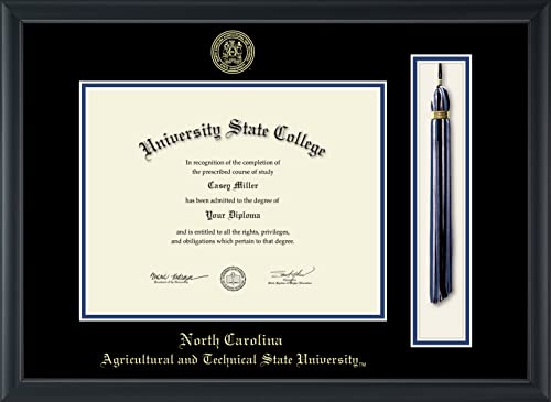 North Carolina A&T State University - Officially Licensed - Gold Embossed Tassel Diploma Frame - Document Size 11" x 8.5"