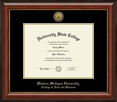 Western Michigan University College of Arts and Sciences - Officially Licensed - Gold Medallion Diploma Frame - Document Size 11" x 8.5"