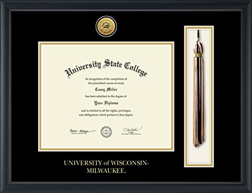 Framerly For University of Wisconsin-Milwaukee - Officially Licensed - Gold Medallion Tassel Diploma Frame - Document Size 10" x 8"