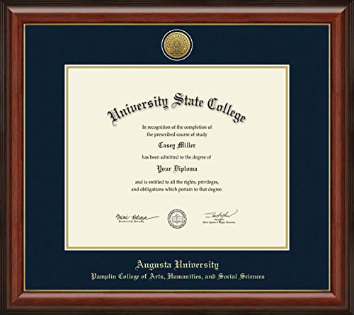 Augusta University Pamplin College of Arts, Humanities, and Social Sciences - Officially Licensed - Gold Medallion Diploma Frame - Document Size 17" x 14"