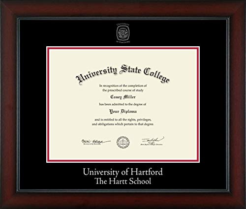 University of Hartford The Hartt School - Officially Licensed - Silver Embossed Diploma Frame - Document Size 12" x 9"