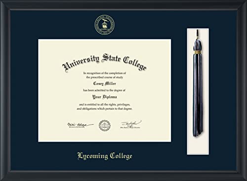 Lycoming College - Officially Licensed - Gold Embossed Tassel Diploma Frame - Document Size 11" x 8.5"