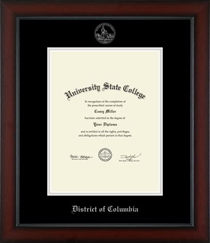 District of Columbia - Officially Licensed - Silver Embossed Official Seal Document Frame - Certificate Size 8.5" x 11"