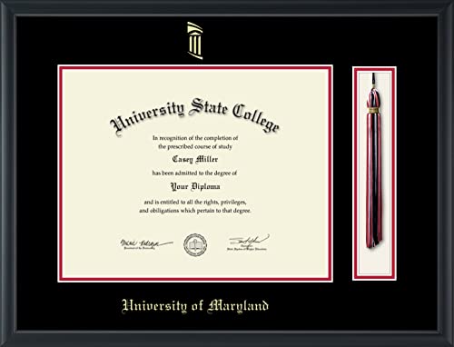 University of Maryland Baltimore - Officially Licensed - Gold Embossed Tassel Diploma Frame - Document Size 14" x 11"