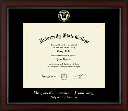 Virginia Commonwealth University School of Education - Officially Licensed - Gold Embossed Diploma Frame - Document Size 14" x 11"