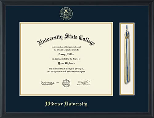 Widener University - Officially Licensed - Gold Embossed Tassel Diploma Frame - Document Size 14" x 11"