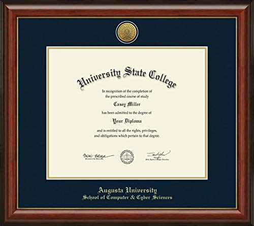 Augusta University School of Computer & Cyber Sciences - Officially Licensed - Gold Medallion Diploma Frame - Document Size 17" x 14"