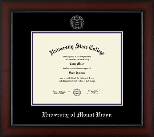 University of Mount Union - Officially Licensed - Silver Embossed Diploma Frame - Document Size 10" x 8"