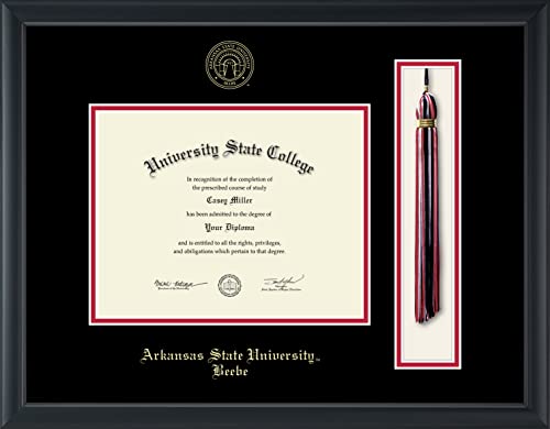 Arkansas State University Beebe - Officially Licensed - Gold Embossed Tassel Diploma Frame - Document Size 9" x 7"