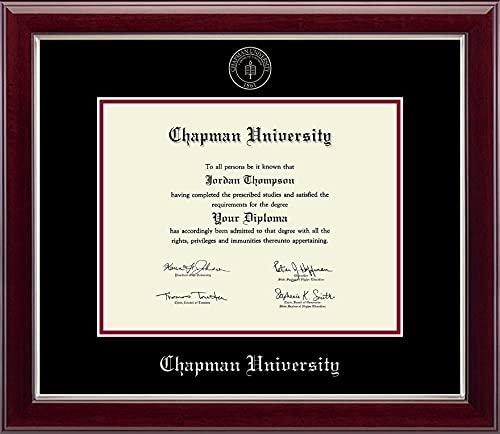 Church Hill Classics Chapman University - Silver Embossed - Featuring Gallery Moulding - Officially Licensed - Diploma Size 11" x 8.5"