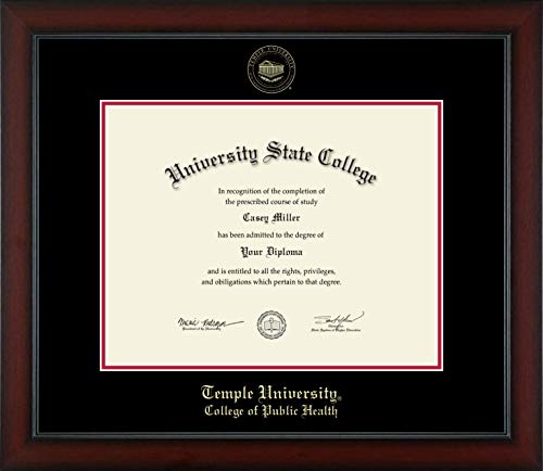 Temple University College of Public Health - Officially Licensed - Gold Embossed Diploma Frame - Document Size 14" x 11"