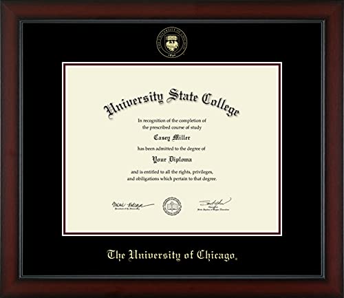 University of Chicago Residency Certificate - Officially Licensed - Gold Embossed Certificate Frame - Document Size 14" x 11"