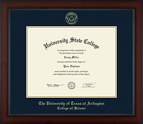 The University of Texas at Arlington College of Science - Officially Licensed - Gold Embossed Diploma Frame - Document Size 14" x 11"