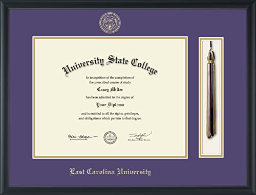 East Carolina University - Officially Licensed - Gold Embossed Tassel Diploma Frame - Document Size 14" x 11"