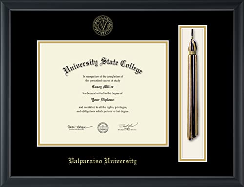 Valparaiso University - Officially Licensed - Gold Embossed Tassel Diploma Frame - Document Size 10" x 8"