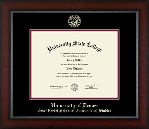 University of Denver Josef Korbel School of International Studies - Officially Licensed - Gold Embossed Diploma Frame - Document Size 11" x 8.5"