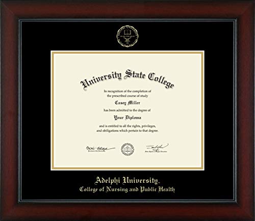 Adelphi University College of Nursing and Public Health - Officially Licensed - Gold Embossed Diploma Frame - Document Size 11" x 8.5"