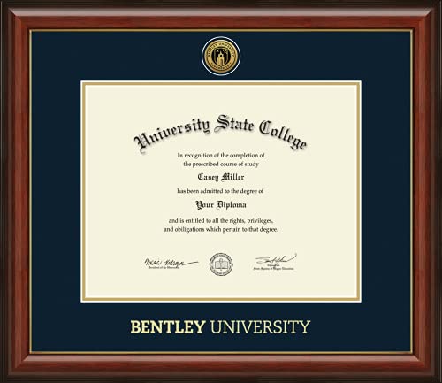 Bentley University - Officially Licensed - Gold Medallion Diploma Frame - Document Size 14" x 11"