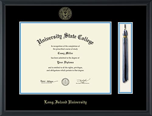 Long Island University Post - Officially Licensed - Gold Embossed Tassel Diploma Frame - Document Size 14" x 11"