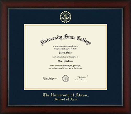 The University of Akron School of Law - Officially Licensed - Gold Embossed Diploma Frame - Document Size 14" x 11"