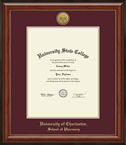 University of Charleston School of Pharmacy - Officially Licensed - Gold Medallion Diploma Frame - Document Size 11" x 14"