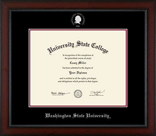 Washington State University - Officially Licensed - Silver Embossed Diploma Frame - Document Size 14" x 11"