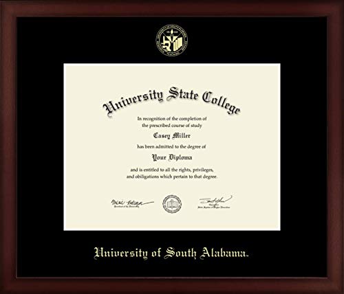 University of South Alabama - Officially Licensed - Bachelor's/Master's - Gold Embossed Diploma Frame - Document Size 11" x 8.5"