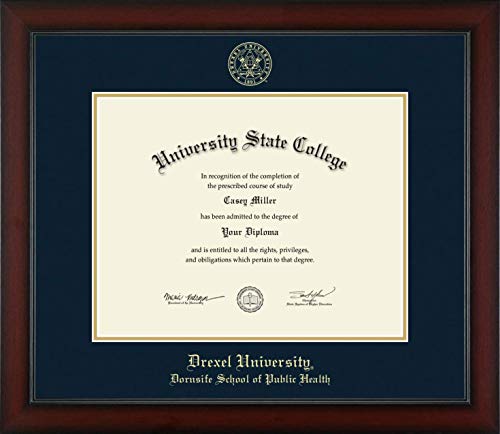 Drexel University Dornsife School of Public Health - Officially Licensed - Gold Embossed Diploma Frame - Document Size 14" x 11"