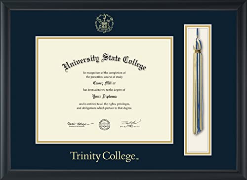 Trinity College - Officially Licensed - Gold Embossed Tassel Diploma Frame - Document Size 11" x 8.5"