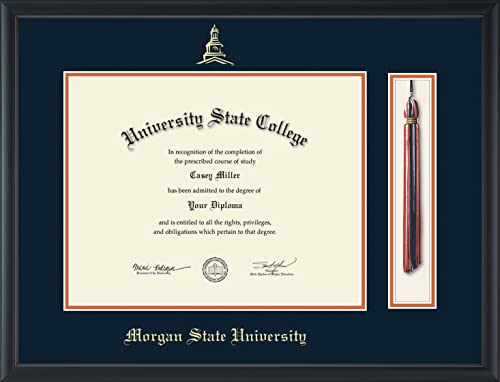 Morgan State University - Officially Licensed - Gold Embossed Tassel Diploma Frame - Document Size 14" x 11"