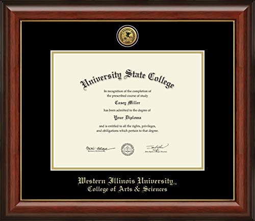 Western Illinois University College of Arts & Sciences - Officially Licensed - Gold Medallion Diploma Frame - Document Size 11" x 8.5"