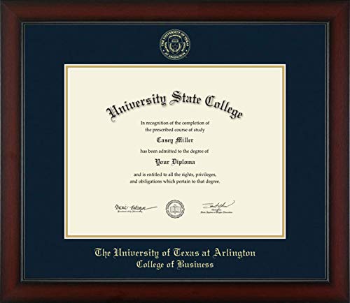 The University of Texas at Arlington College of Business - Officially Licensed - Gold Embossed Diploma Frame - Document Size 14" x 11"