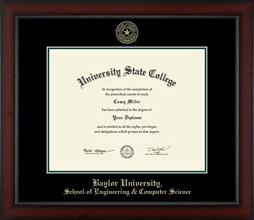 Baylor University School of Engineering & Computer Science - Officially Licensed - Gold Embossed Diploma Frame - Document Size 14" x 11"