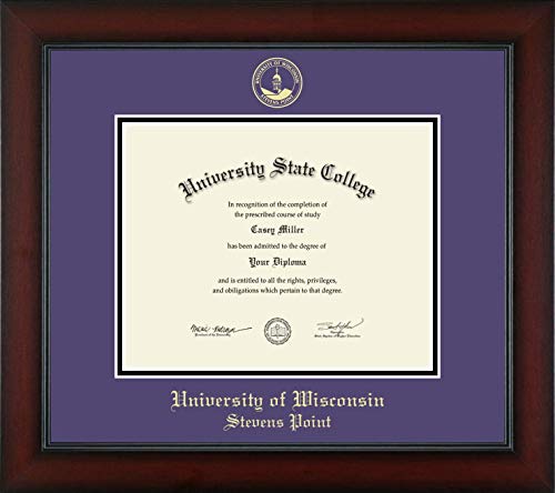 Framerly For University of Wisconsin Stevens Point - Officially Licensed - Gold Embossed Diploma Frame - Document Size 10" x 8"