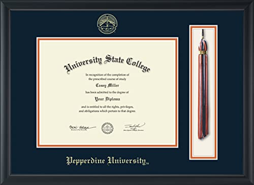 Pepperdine University - Officially Licensed - Gold Embossed Tassel Diploma Frame - Document Size 11" x 8.5"