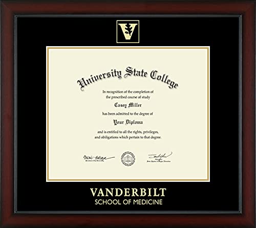 Vanderbilt University School of Medicine - Officially Licensed - Gold Embossed Diploma Frame - Document Size 17" x 14"