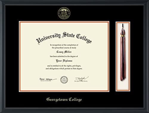 Georgetown College - Officially Licensed - Gold Embossed Tassel Diploma Frame - Document Size 14" x 11"