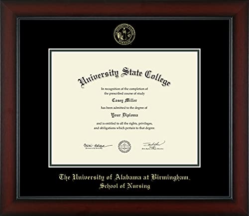 The University of Alabama at Birmingham School of Nursing - Officially Licensed - Bachelor's/Pre-Fall 2019 Master's/PhD - Gold Embossed Diploma Frame - Document Size 11" x 8.5"