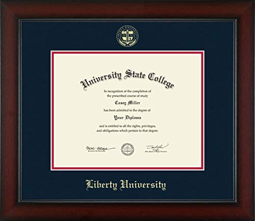 Liberty University - Officially Licensed - Bachelor's - Gold Embossed Diploma Frame - Document Size 11" x 8.5"