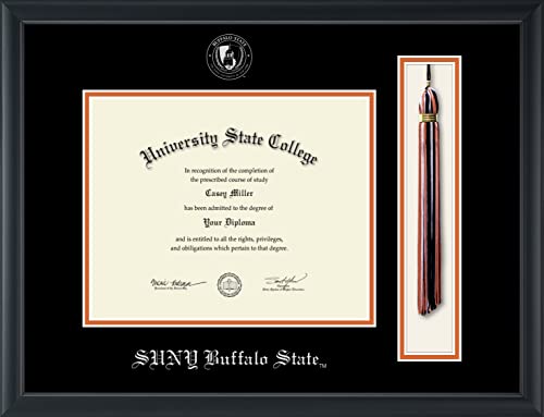 Buffalo State College - Officially Licensed - Silver Embossed Tassel Diploma Frame - Document Size 10" x 8"