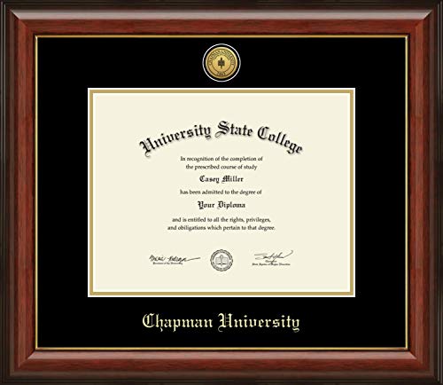 Chapman University - Officially Licensed - Gold Medallion Diploma Frame - Document Size 11" x 8.5"