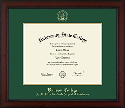 Babson College F.W. Olin Graduate School of Business - Officially Licensed - Gold Embossed Diploma Frame - Document Size 14" x 11"