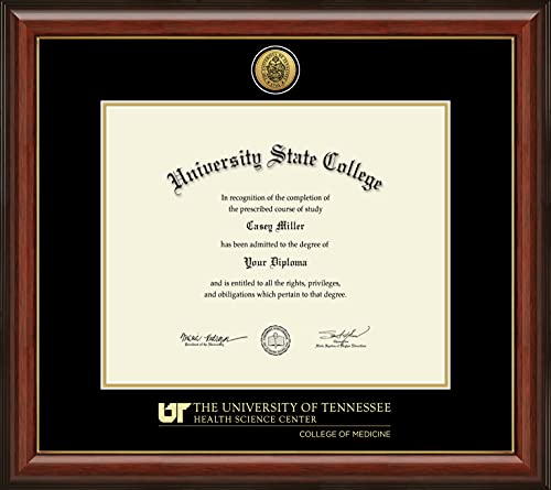 Framerly For The University of Tennessee Health Science Center Memphis College of Medicine - Officially Licensed - Gold Medallion Diploma Frame - Document Size 17" x 14"