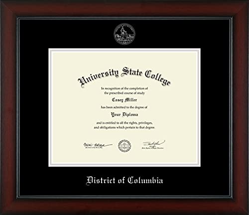 District of Columbia - Officially Licensed - Silver Embossed Official Seal Document Frame - Certificate Size 11" x 8.5"