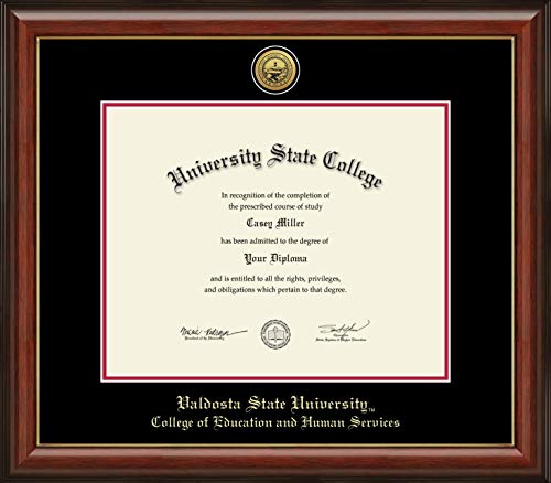 Valdosta State University College of Education and Human Services - Officially Licensed - Gold Medallion Diploma Frame - Document Size 15" x 12"