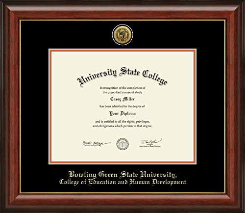 Bowling Green State University College of Education and Human Development - Officially Licensed - Gold Medallion Diploma Frame - Document Size 11" x 8.5"