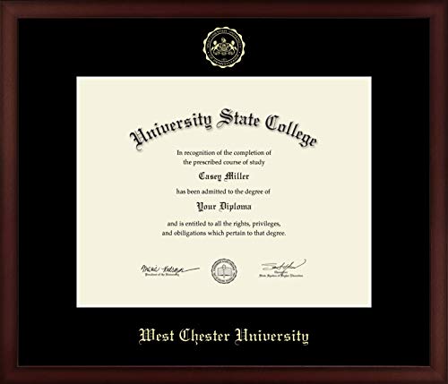 West Chester University - Officially Licensed - PhD - Gold Embossed Diploma Frame - Document Size 14" x 11"